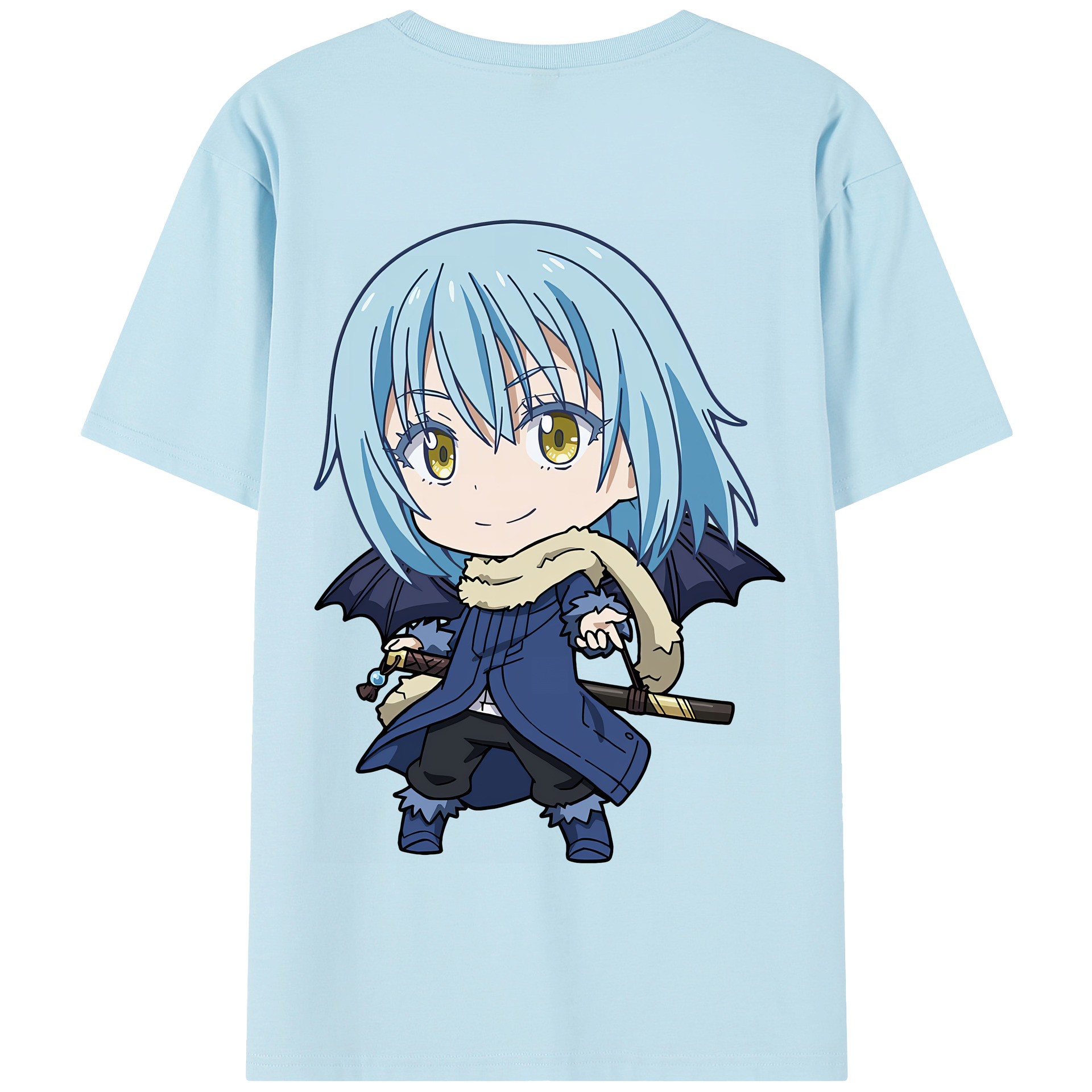 （画像用） 転スラ Regarding Reincarnated to Slime 綿100％半袖Tシャツ（背面プリント）